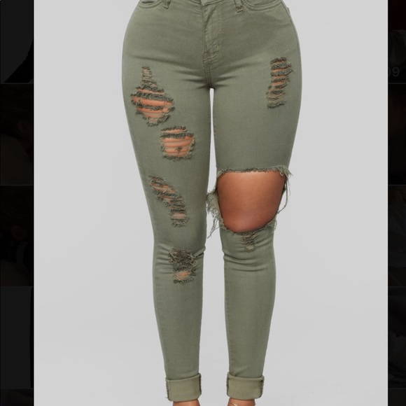 army green jeans outfit